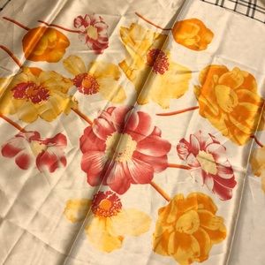 Large floral silk scarf